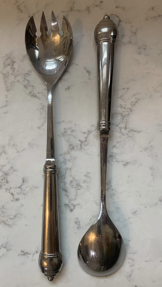 Набор сервировок салатов Laslo для Mikasa Brighton вилка и ложка нержавеющая сталь 18/8 РЕДКИЙ - Изображение 2 из 4