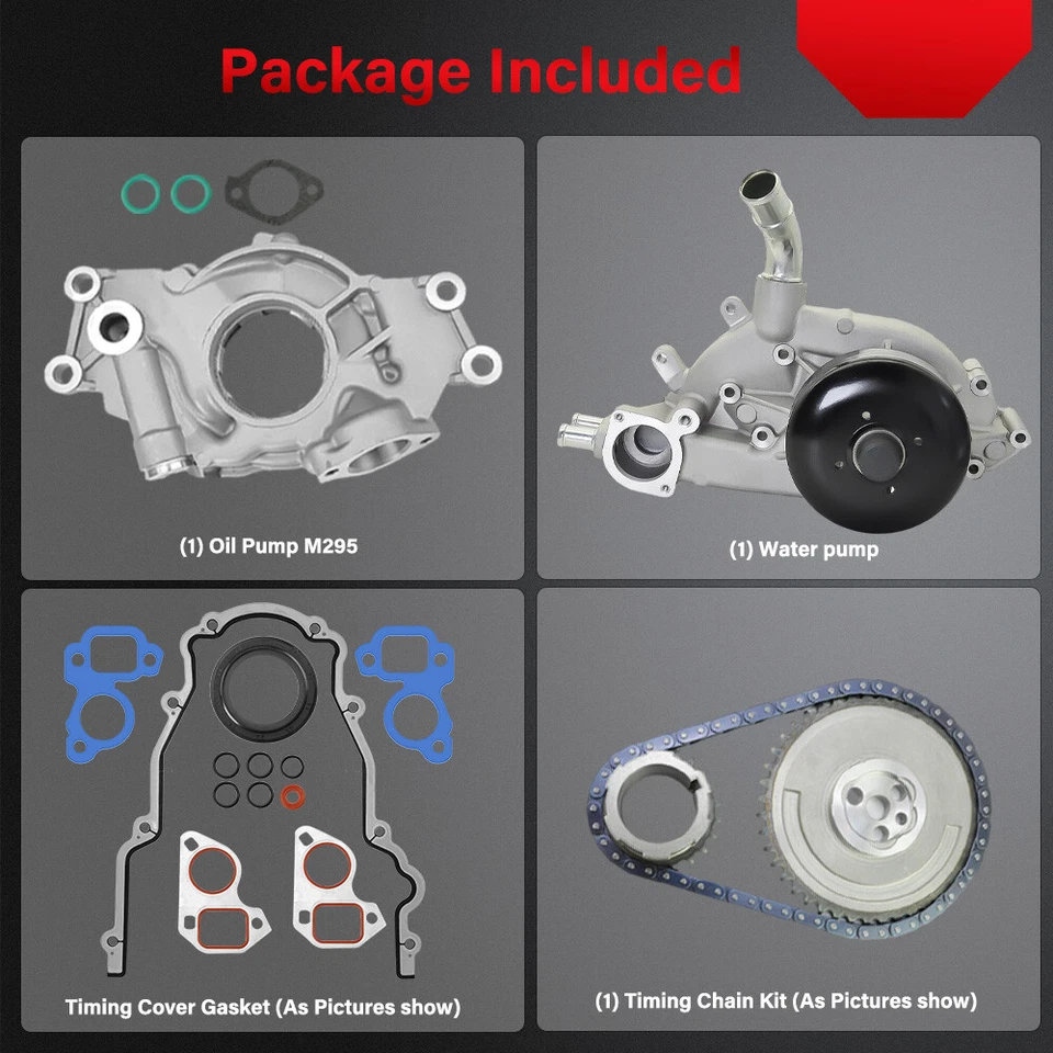 Kits de bomba de agua para Chevy Silverado Tahoe GMC Sierra Cadillac 4,8 L 5,3 L 6,0 L Foto 2 de 4