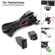 H10 H12 LED Fog Light Wiring Harness Kit w/ 40A 12V Relay+Fuse+Switch for Toyota
