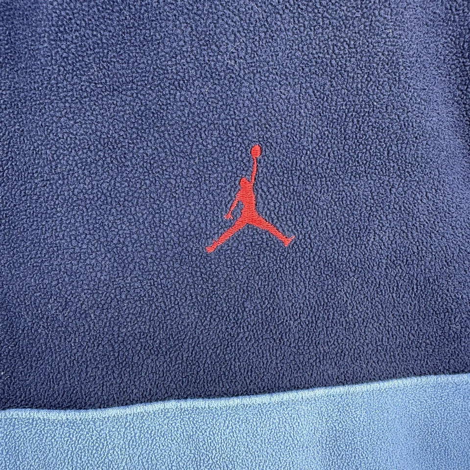 Camisa Y2K M Jordan Jumpman Manga Larga Bloque de Color Para Hombre XL RARA Azul Rojo Vellón Foto 2 de 4
