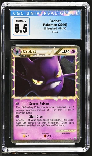 CGC 8.5 Crobat Prime 84/95 Unleashed Holo rare Pokemon Card