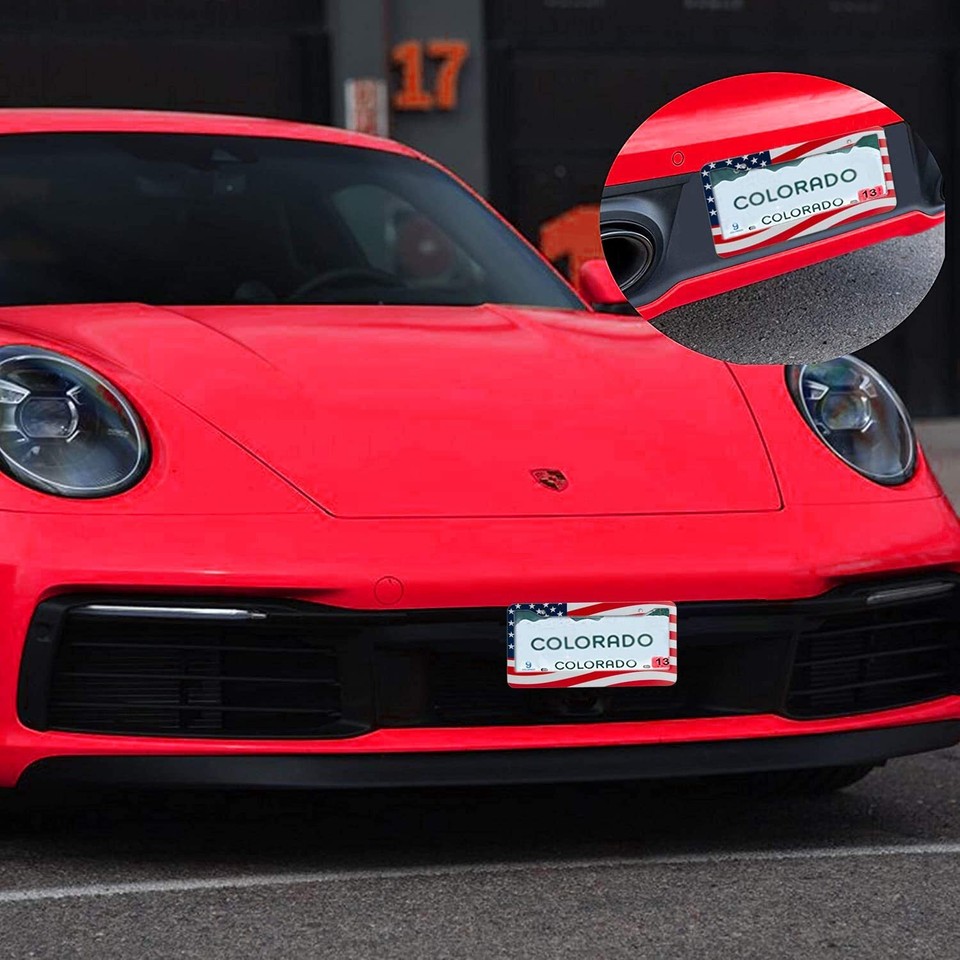 2x Metal For Nissan Accessory US Flag Car License Plate Frame Front