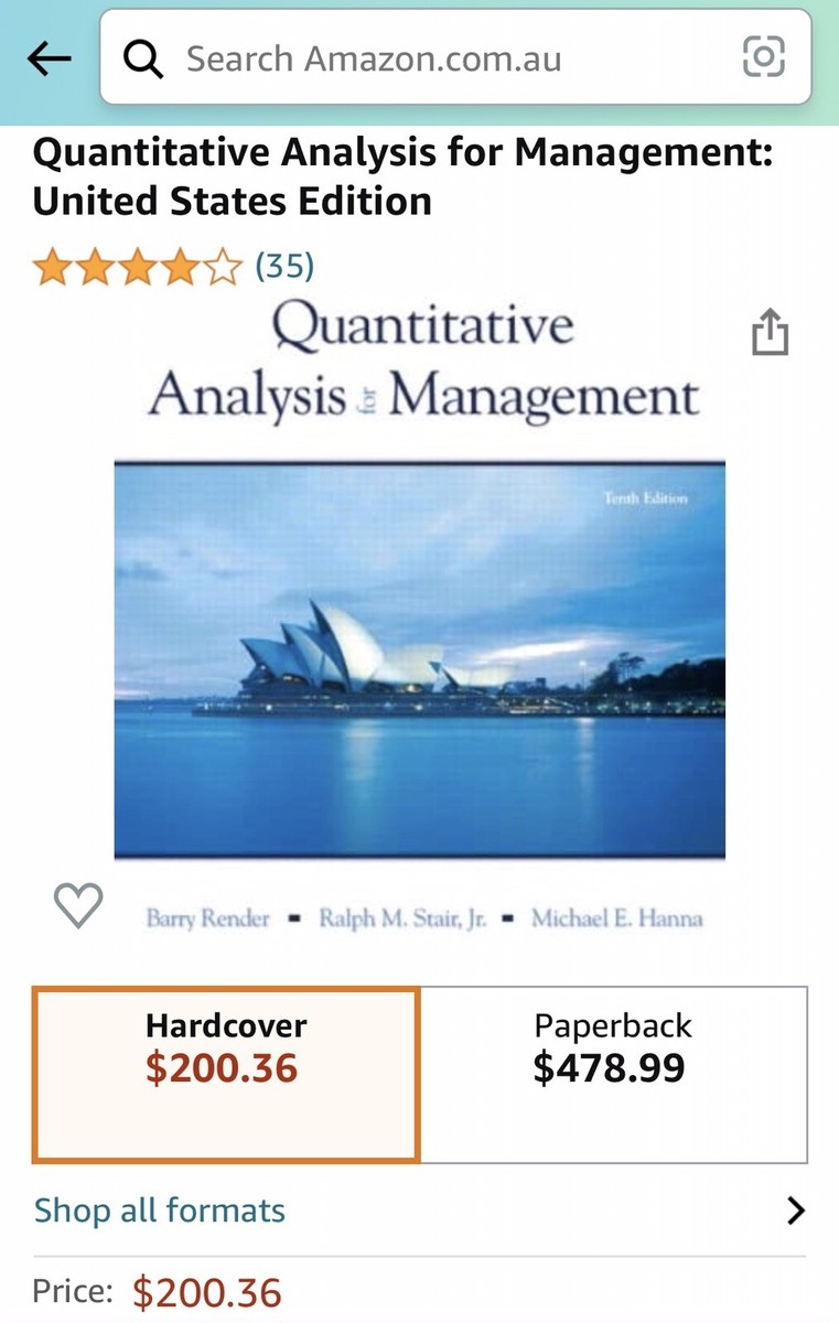 Quantitative Analysis for Management: United States Edition | eBay