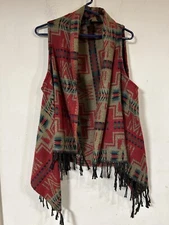 Women's Raj Vest Fringe Waterfall Multicolor One Size, Aztec