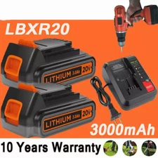 replace for Black and Decker LBXR20 LB20 20 Volt MAX Lithium ion Battery/Charger