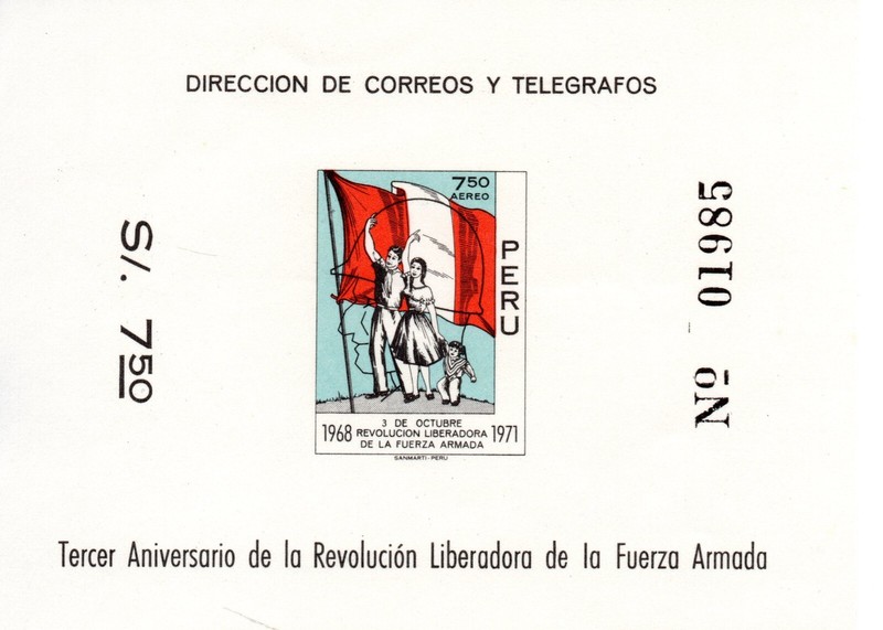 Leftist military Revolution, Mini Sheet # 01985, Peru 1971, accept offers