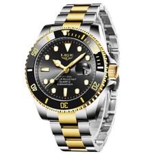 LIGE Men Watch Brand Luminous Steel Wristwatch Business Calendar Males Watches