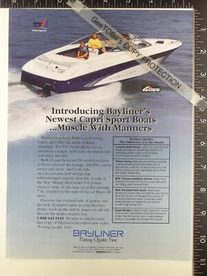 1995 ADVERTISING for Bayliner Capri LS speed motor yacht power boat