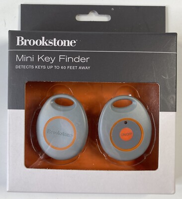 Brookstone Mini Key Finder Set Inc 1 Transmitter, 1 Receiver NEW