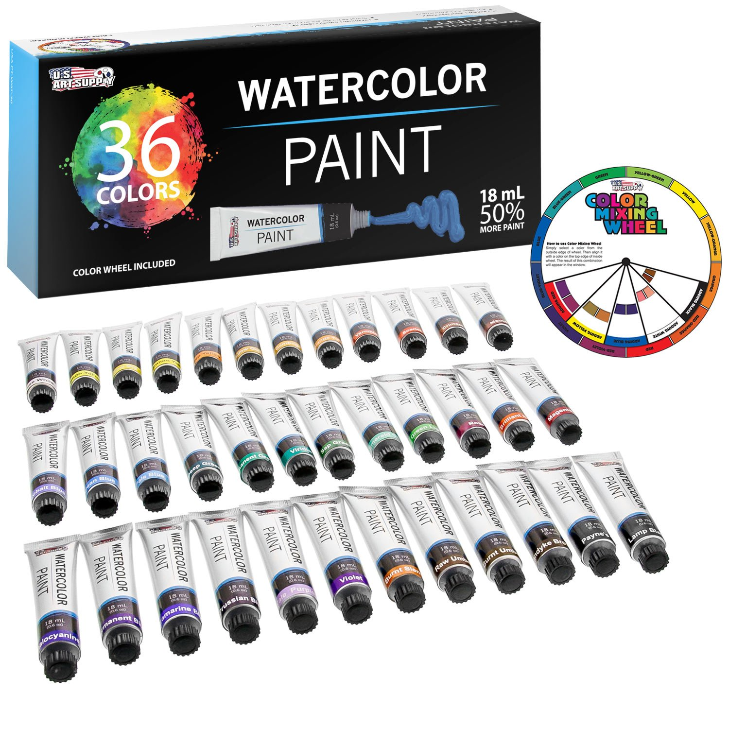U.s. Art Supply Professional 36 Color Set Of Watercolor Paint In Large 18Ml Kit For Sale Online | Ebay