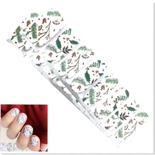 Jaysea Nails Polish Wraps Color Christmas White Holly Street Nail Art Strip B4G1