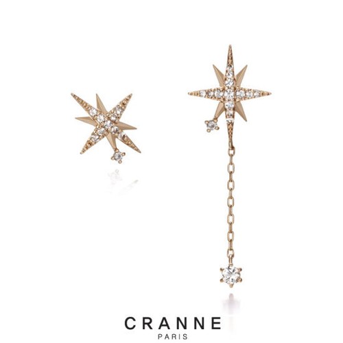 CRANNE-14K-Gold-Unbalance-Drop-Earring-C12EG012-Gold-YG-2NE1-Sandara-Park