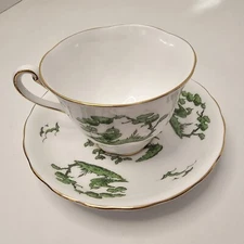 Royal Chelsea English Bone China Evergreen Teacup and Saucer 