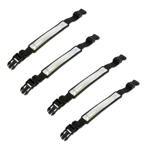 MaximalPower Reflective Fiber Optic Red LED White Stretch Safety ARM BAND x2 - Picture 2 of 10