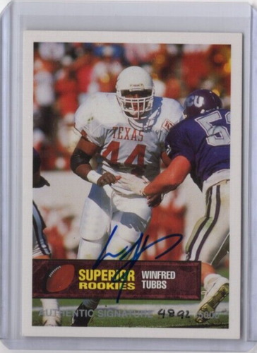 WINFRED TUBBS NCAA Texas 1994 Superior Rookies RC Auto 4892/5000 #53 Card