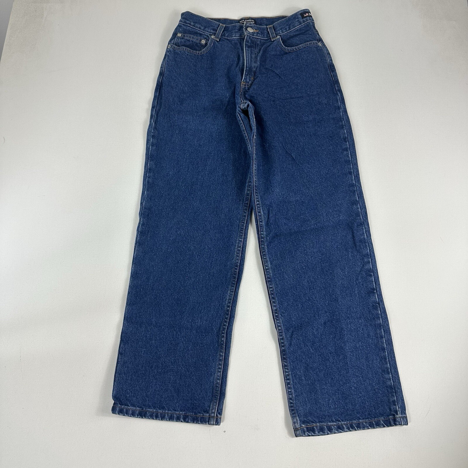 Vintage Polo Jeans Co Ralph Lauren Women 16 Dark Wash Straight Leg Blue Jean Y2K