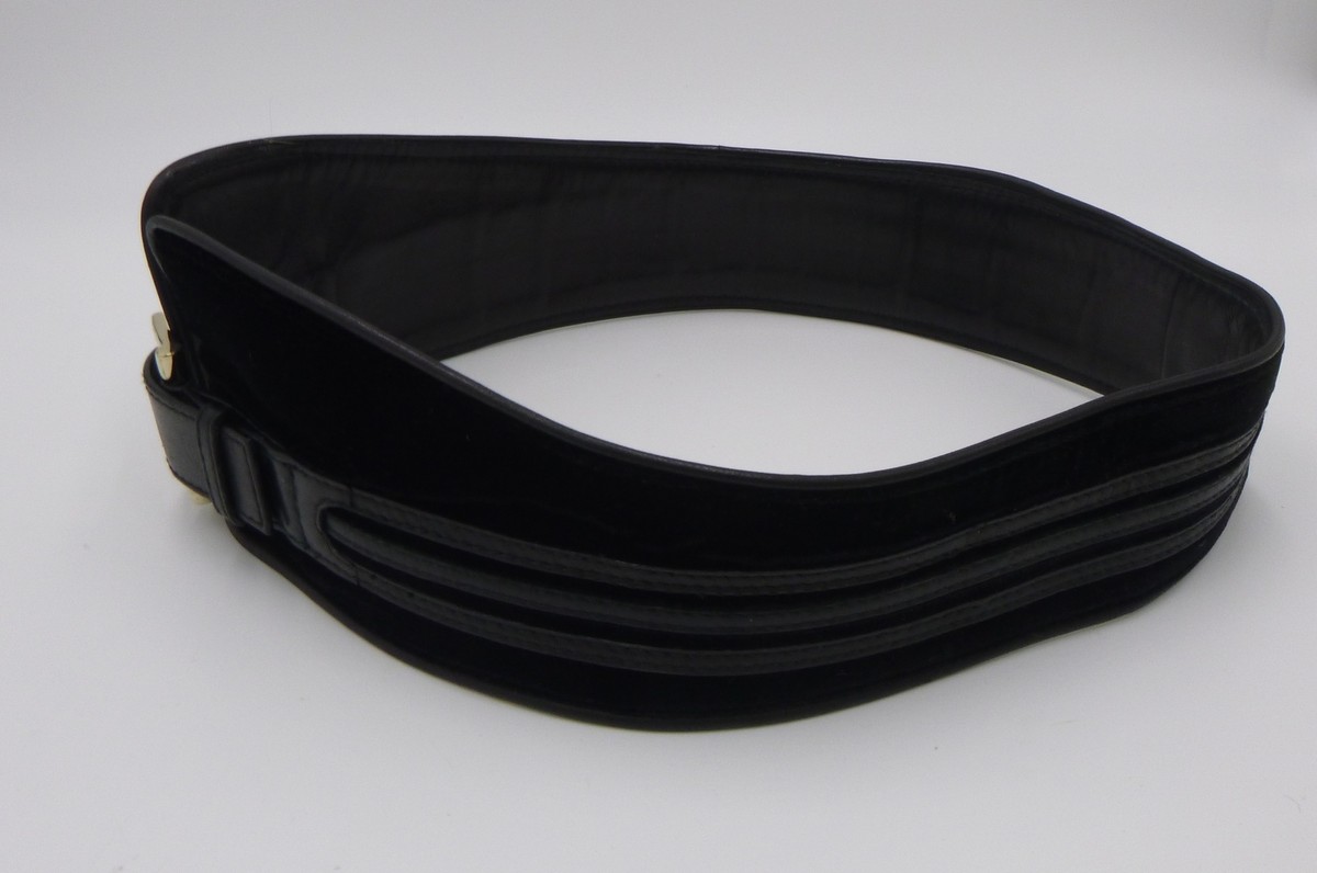 Tom Ford for Gucci Black Velvet & Leather Belt sz S Italy | eBay