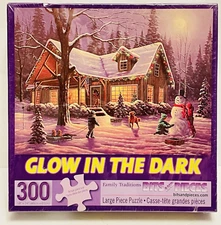 Bits and Pieces Family Traditions Glow in the Dark Puzzle 300 Pieces NEW