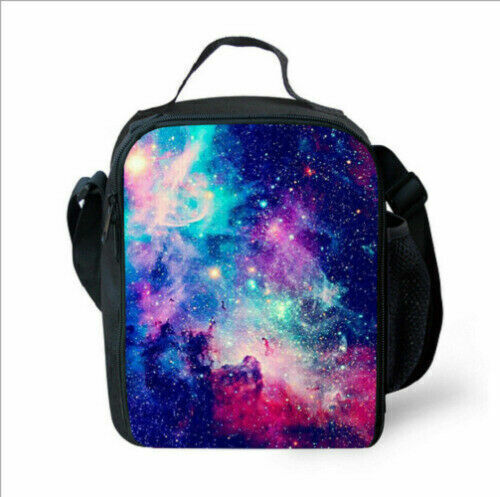 Xmas Gift Galaxy Starry Sky Insulated Lunch Bag Box Pack Kids Boys