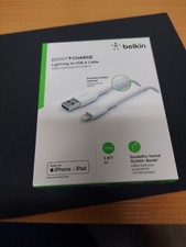 Belkin Boost Charge Durable Braided 3.3 Ft. 8 Pin Connector to USB A Cable White