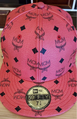 red mcm hat