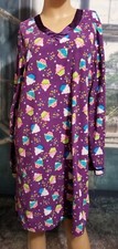 Secret Treasures Purple Fleece Nightgown Sz L/XL Cupcakes Long Sleeve 14-18
