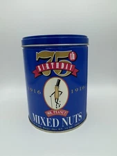 1991 Planters Mr. Peanuts 75th Birthday ~ Mixed Nuts Collector Tin Vintage