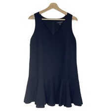 NWT Banana Republic Ruffle Dress Sleeveless V Neck Crepe Black Sz 6 Petite