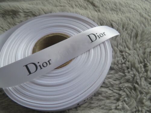DIOR Embossed White Satin Ribbon x2m (200cm) 20mm wide Crafting Gift Wrap Bows - Picture 2 of 3