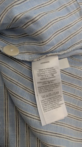 Madewell Cassie Midi Dress Linen Button Blue Stripe Cottagecore Coastal XL NWT - Picture 7 of 10