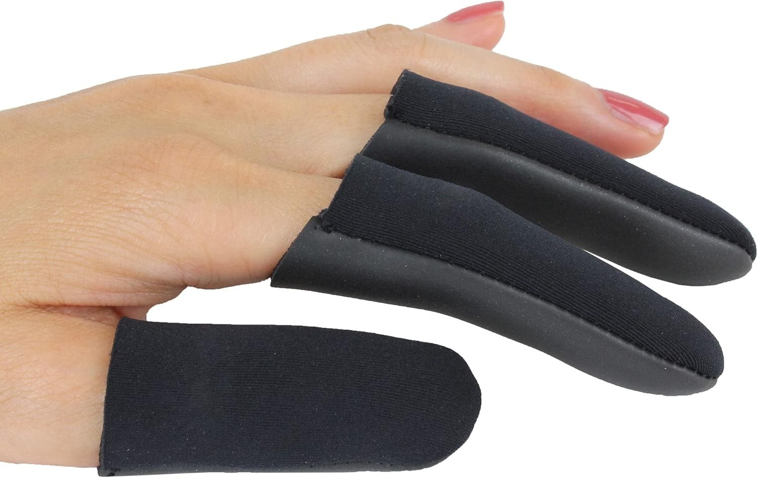 Sewn Finger Protection Guards for Styling - Heat Resistant, 3 Count, Black
