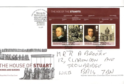 2010 THE HOUSE OF STUART - ROYAL OAK H/S MINI-SHEET FDC FROM COLLECTION E49