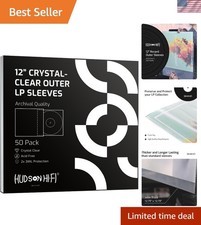 Flexibly Designed Anti-Static Vinyl Record Sleeves - 50 Clear Covers for LPs
