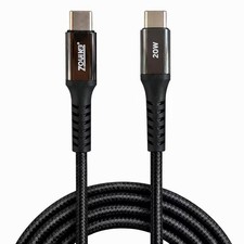 USB-C to USB-C Type-C Cable 1.2m Fast Charging Data Sync Braided Cord Black