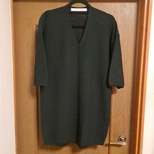 UNIQLO Lemaire V-Neck Tunic Black M Long Sleeve Dress