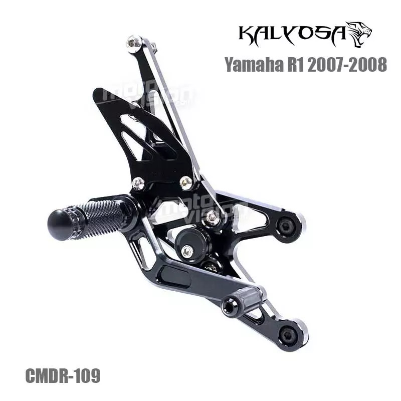 Commandes reculées Kalyosa Yamaha R1 2007-2008 repose-pied réglable moto noir - 2