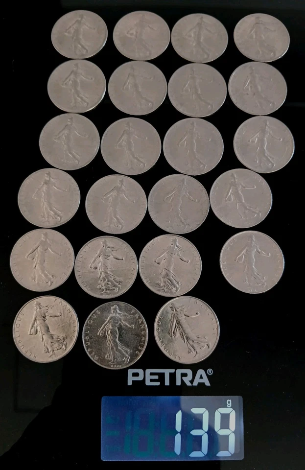 Lot pièces France 1 Franc Semeuse, période 1901-1999, non expertisé - Photo 4/4