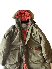 L.L Bean Maine Mountain Parka Coat Mens L kelp Green Downtek Cordura Technical