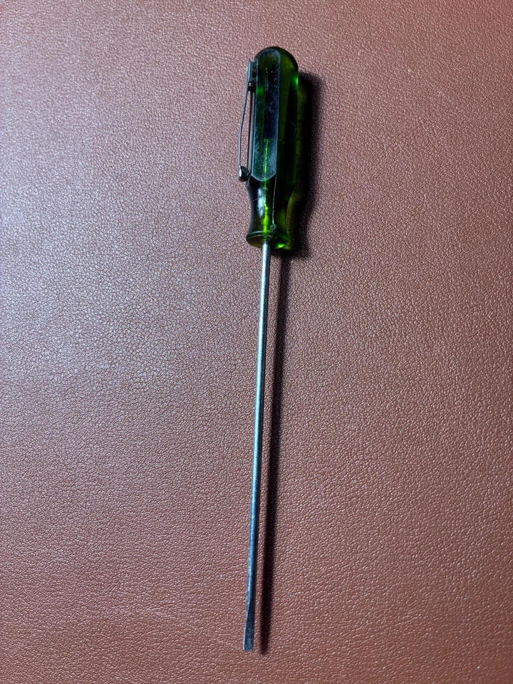 Xcelite R3324 Slotted Screwdriver Green Handle Tool with Clip USA Made - Image 3 of 3