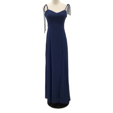 LULU'S S Darling Blue Tie-Strap Party Bridesmaid Maxi Dress NEW B123