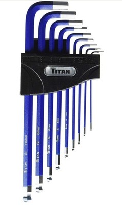 Titan 9pc Extra Long Metric Ball End Hex Key Set