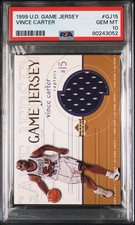 1999-00 Upper Deck - Game Jersey Vince Carter #GJ15 (MEM) PSA 10