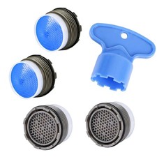 4 Pack Faucet Aerators With Cache Aerator Removal 18.5, Blue Black