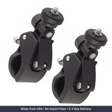 2 Pack Sports Camera Bike Mount Handlebar Clamp Clip Stand Base with 1/4 Screw A
