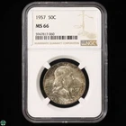 1957 Franklin Half Dollar NGC MS 66 Toned Surface