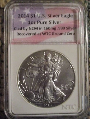 2014 - 1 Oz Silver Eagle One Dollar Coin Uncirculated in Plastic Case