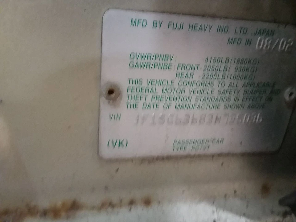 Parabrisas de vidrio sin calefacción para 03-08 FORESTER 2070293 Foto 4 de 4