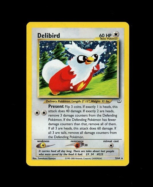 2001 Pokemon NEO REVELATION DELIBIRD HOLO 5/64 RARE! LP 