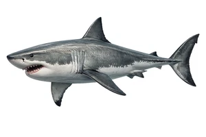 Great White Shark Fish Self Adhesive Vinyl Sticker