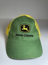 John Deere Toddler Snapback Trucker Hat Ball Cap Green Yellow One Size Mesh Back